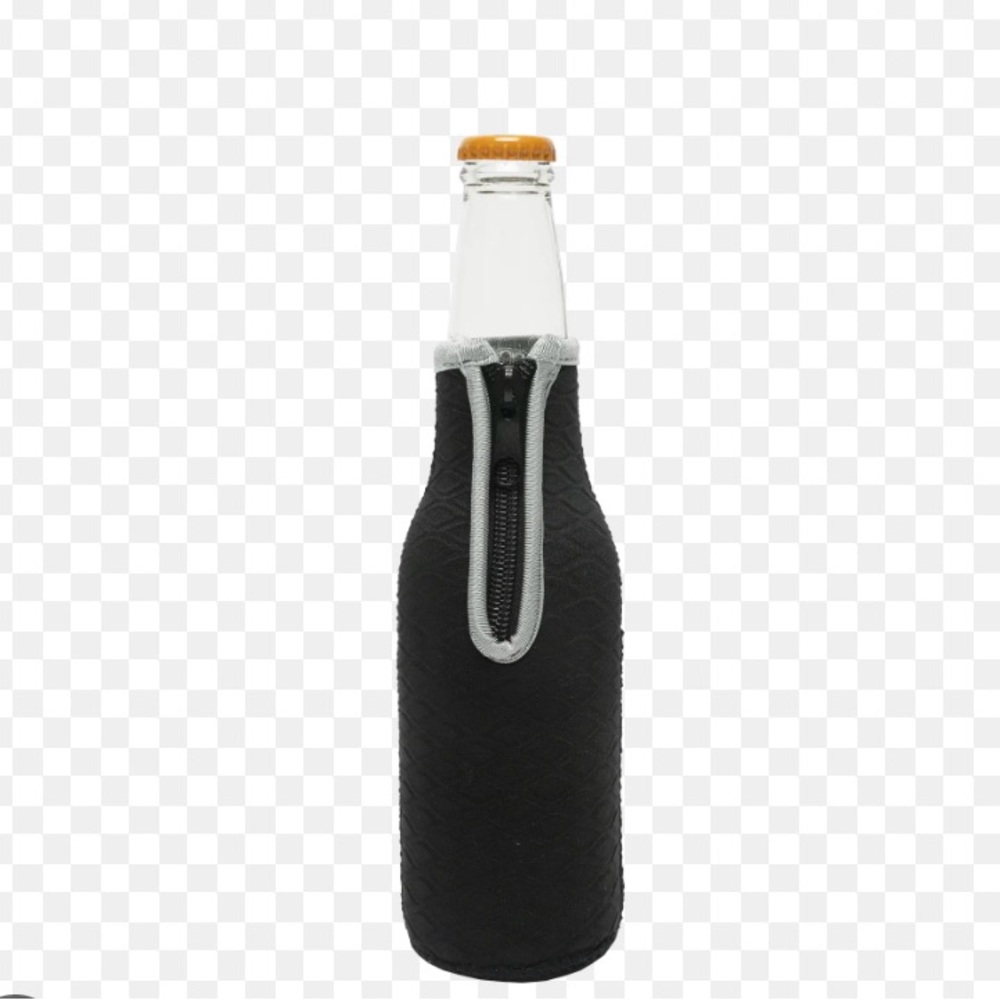 Textured Bottle Coozie in Black